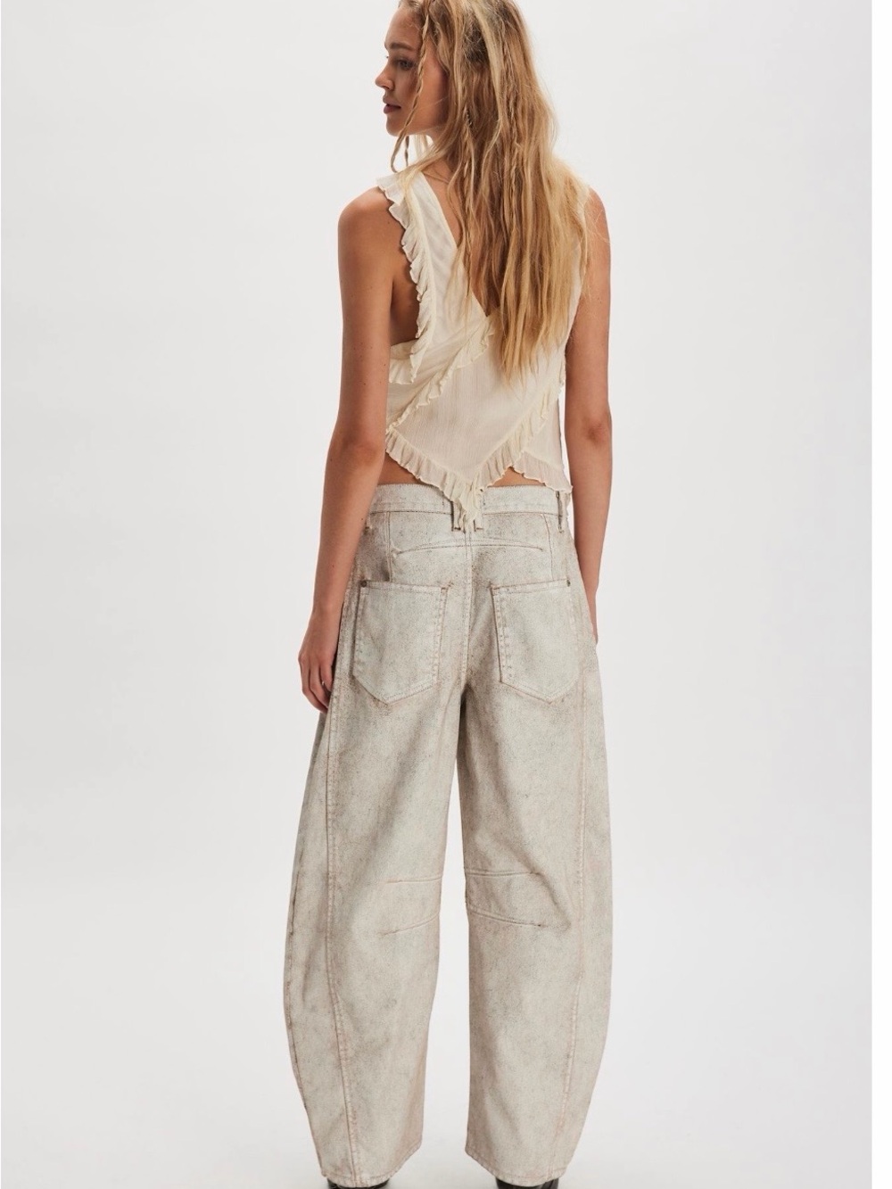 We The Free Free People Good Luck Coated Barrel Jeans - Picture 2 of 13